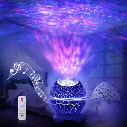 Dinosaur Egg Star Projector Night Light – Remote & Music Function