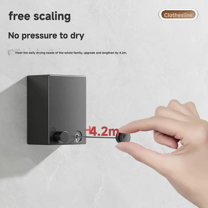 Stainless Steel Retractable Clothesline – Wall-Mounted