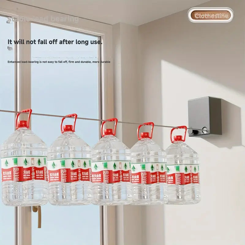 Stainless Steel Retractable Clothesline – Wall-Mounted