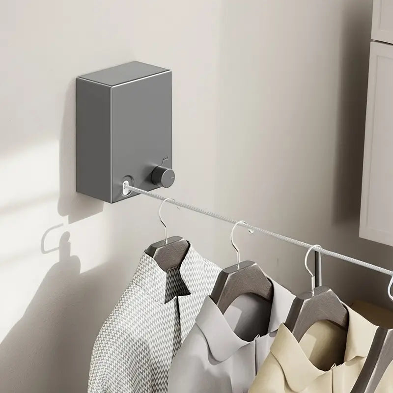 Stainless Steel Retractable Clothesline – Wall-Mounted