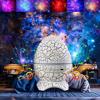 Dinosaur Egg Star Projector Night Light – Remote & Music Function