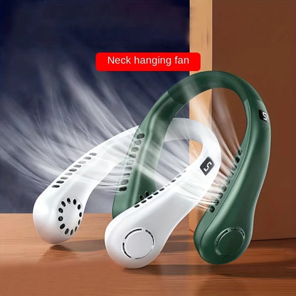 Wearable Neck Fan – USB Rechargeable, 5-Speed Cooling with LED Display