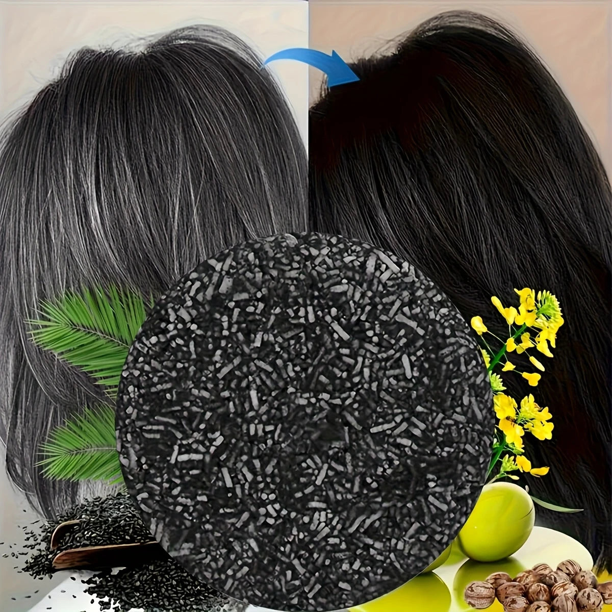 Natural Black Hair Shampoo Soap – For Men & Women