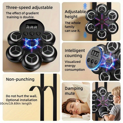 6-Button Smart Music Boxing Wall Target